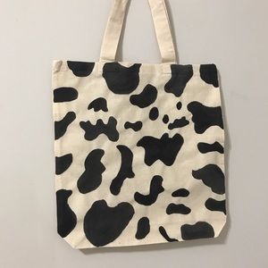 Cow print tote bag